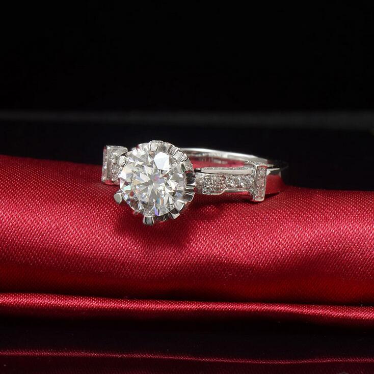 Size5-11 New Arrival Fashion Jewelry 925 Sterling Silver Round Cut White Topaz CZ Diamond Wedding Engagement Women Crown Ring For Lover Gift