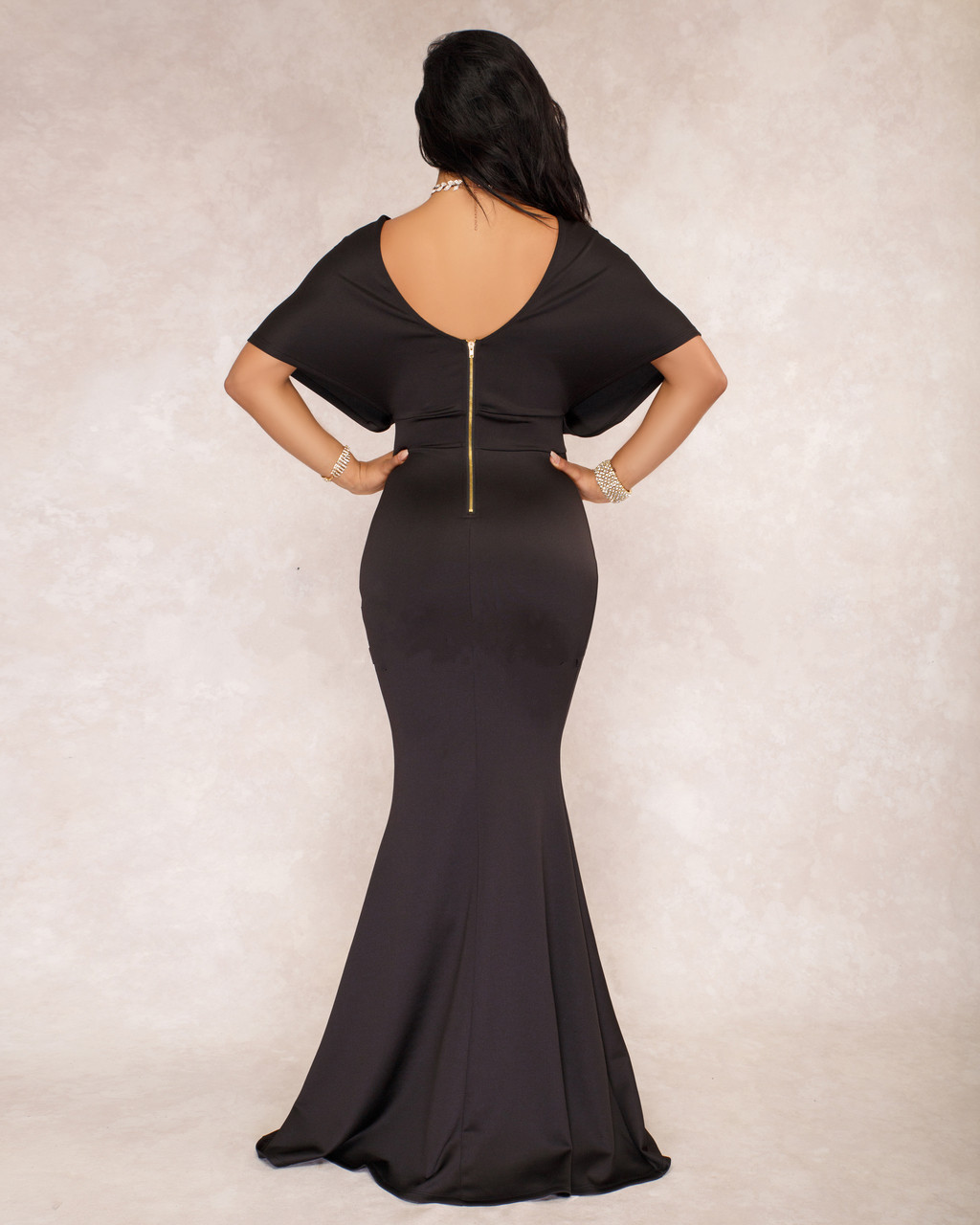 Cheap Elegant Evening Dresses In Stock Off Shoulder Ruffle Backless Stain Mermaid Prom Dress Four Colors S-XL