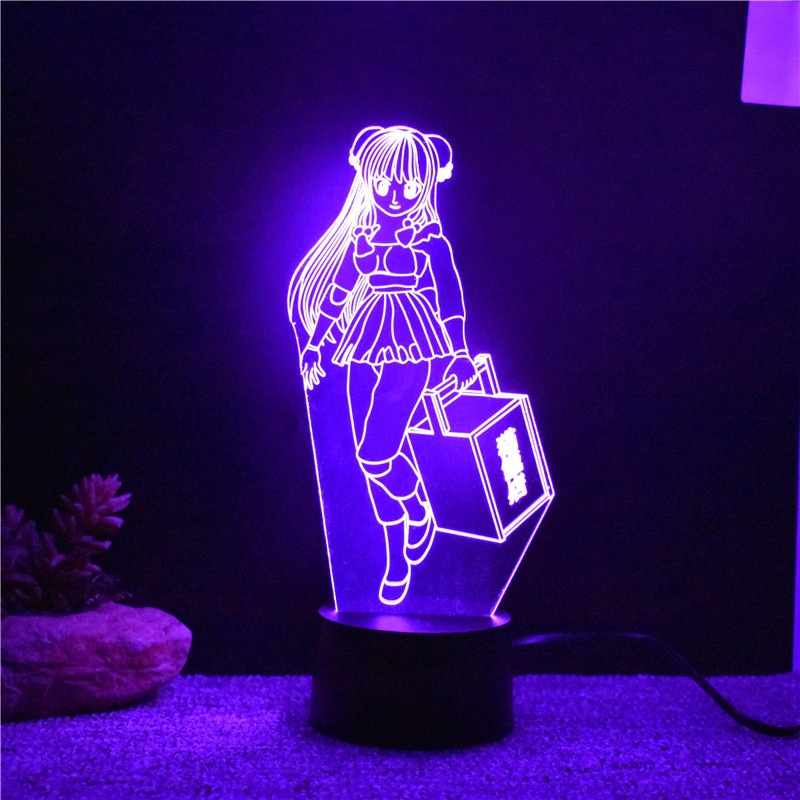 Ranma Shampoo 3D lamp Led Night Light Lamp LED desk table nightlight Colorful USB LED Acrylic lamp
