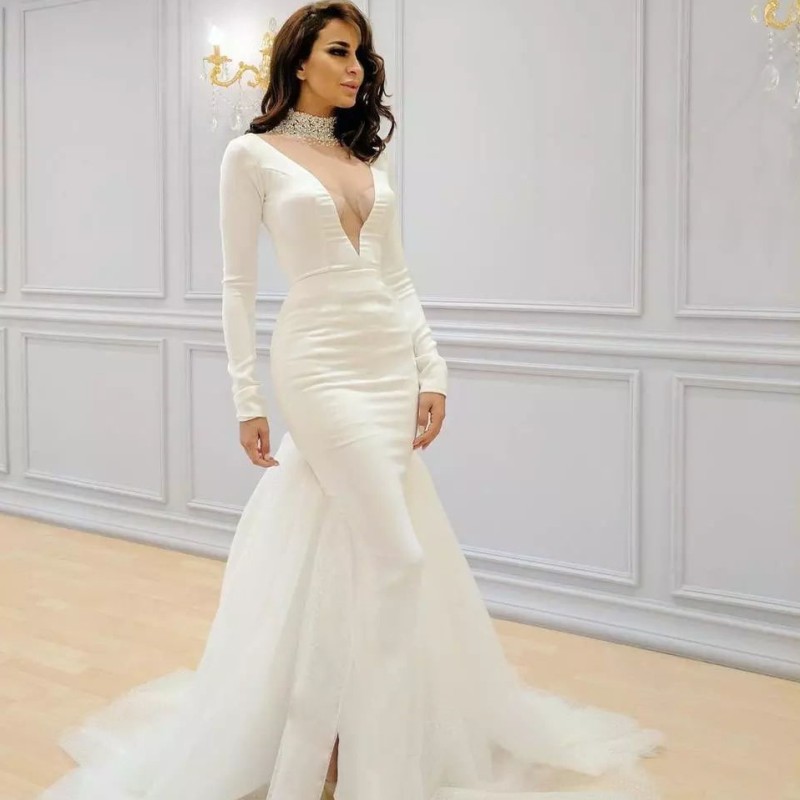 2018 Mermaid Low-V Neckline Evening Dresses Puffy Tulle Court Train Evening Gowns Sexy Center Back Split Evening Dresses Formal Prom Dress, Pink
2018 Mermaid Low-V Neckline Evening Dresses Puffy Tulle Court Train Evening Gowns Sexy Center Back Split Evening Dresses Formal Prom Dress, Pink