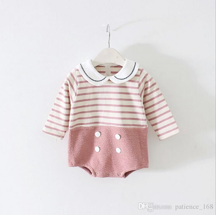 2 color 2018 INS new style baby kids doll collar long sleeve romper high quality cotton kids spring autumn stripe romper free shipping, Mix color
2 color 2018 INS new style baby kids doll collar long sleeve romper high quality cotton kids spring autumn stripe romper free shipping, Mix color