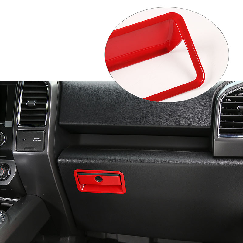 ABS Co-pilot Storage Box Handle Trim Decoration Covers For Ford F150 2015 UP Car Interior Accessories