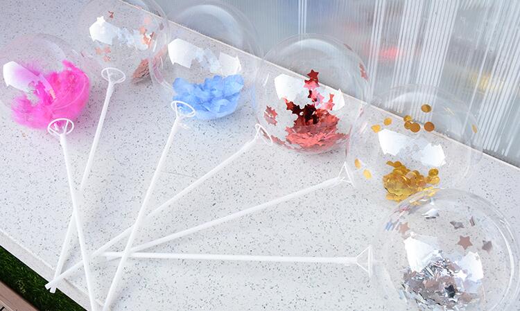 Bobo Transparent Clear Balloons with Feather Confetti 12/18 inch Stand Balloon Marriage Wedding Decro Helium Inflatable Balls Gifts Favor