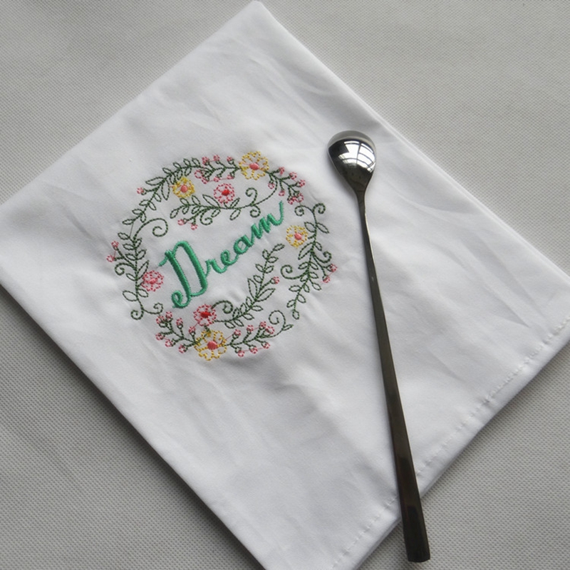 High-quality Embroidered Tea Towels Cotton Table Napkins Home Kitchen Servetten Wedding Cloth Napkins Upscale Wine Cup towel 45*70cm