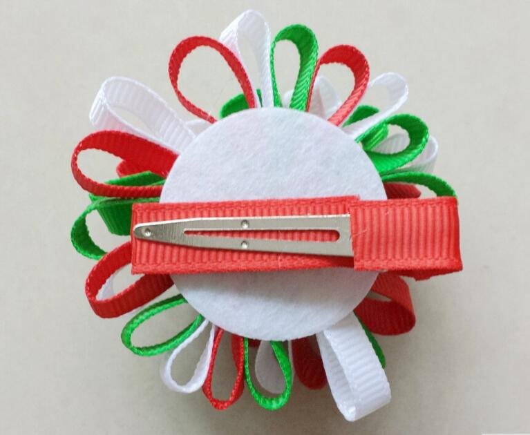 Baby Loop Bows Clips ponytail Holder Hair Accessories Girl Ribbon boutique Xmas Hair Bows Clip Flower ties Headband headwear 60pcs HD3236