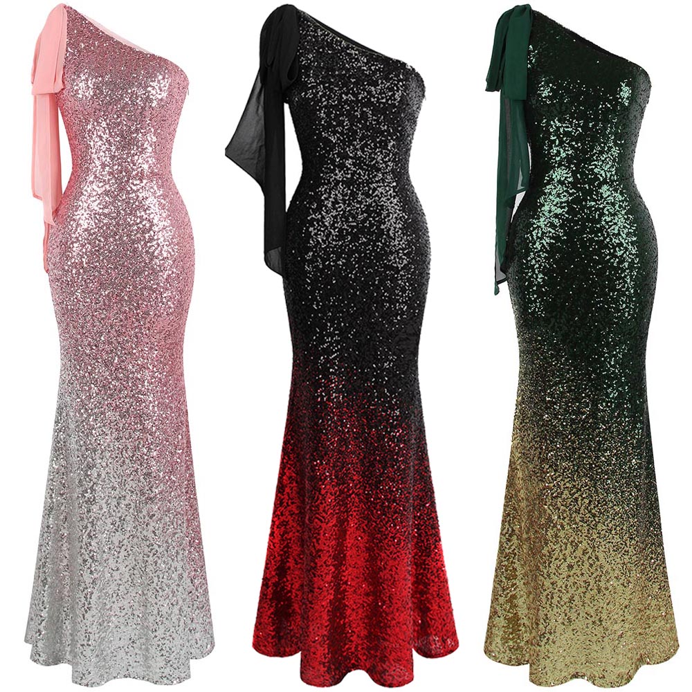 Angel-fashions Women's Asymmetric Ribbon Gradient Sequin Mermaid Long Prom Party Gown Dress Evening Dresses Black Pink Green 286
Angel-fashions Women's Asymmetric Ribbon Gradient Sequin Mermaid Long Prom Party Gown Dress Evening Dresses Black Pink Green 286