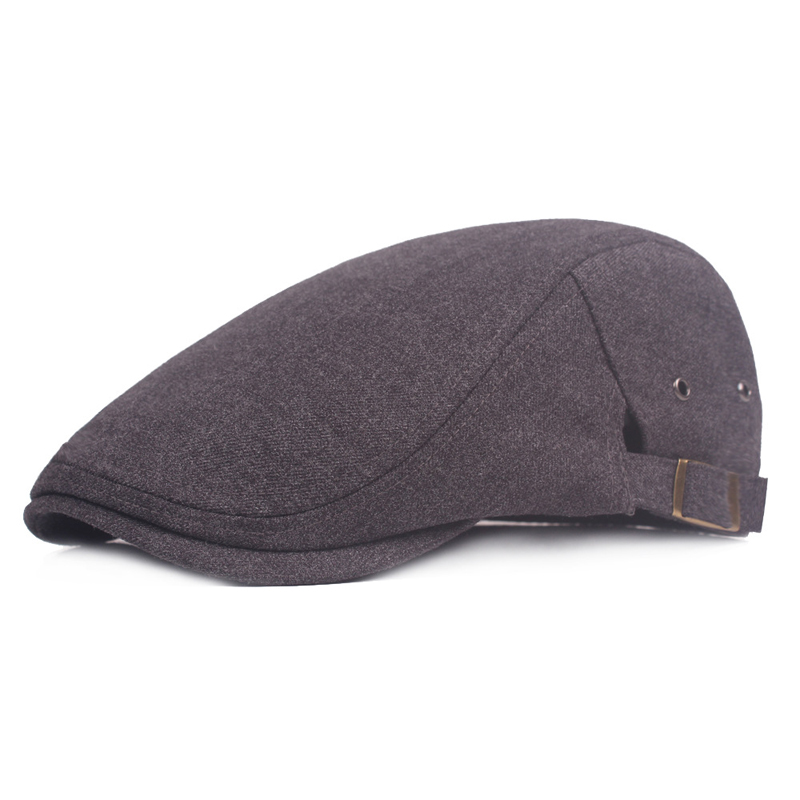 Leisure British Men Beret Wool Felt Newsboy Caps Solid European US Peaked Cabbie Cap Driving Casquette Forward Hats for Male