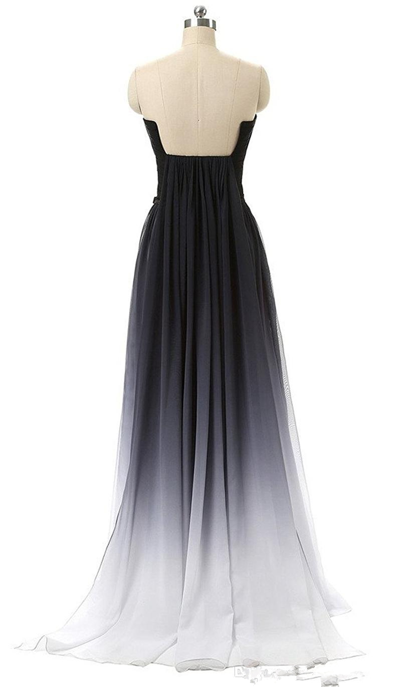 2018 New Gradient Prom Dresses With Long Chiffon Plus Size Beaded Ombre Evening Formal Party Gown