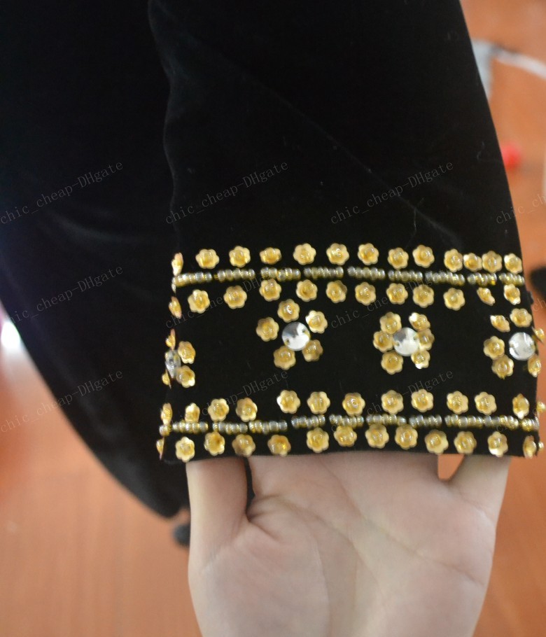 vneck long sleeves velvet crystal floor length sexy evening dresses custom made vintage evening gowns arabic prom dresses