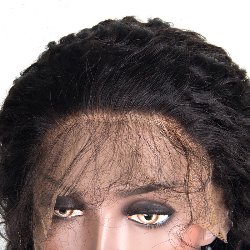 High Quality Free Shipping Natural Color Deep Curly Pre Plucked With Baby Hair Brazilian Lace Front Human Wig For Women