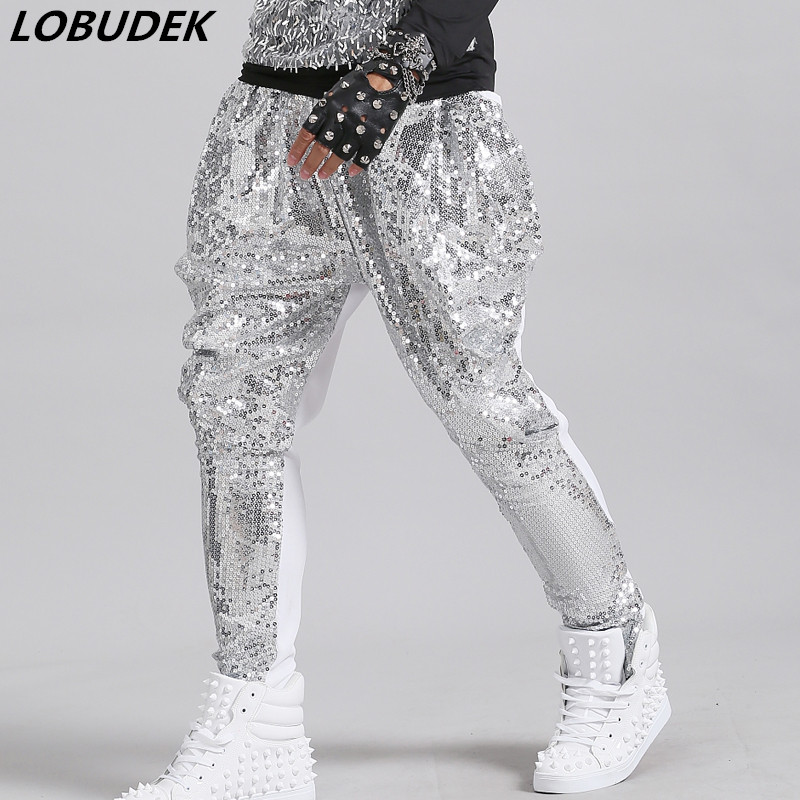 Tide Male Silver Sequins Harem Pants Bar Stage Singer Dancer Hip Hop Rock Performance Casual Loose Trousers Trouper Street Dance Shinny Costume, Black
Tide Male Silver Sequins Harem Pants Bar Stage Singer Dancer Hip Hop Rock Performance Casual Loose Trousers Trouper Street Dance Shinny Costume, Black