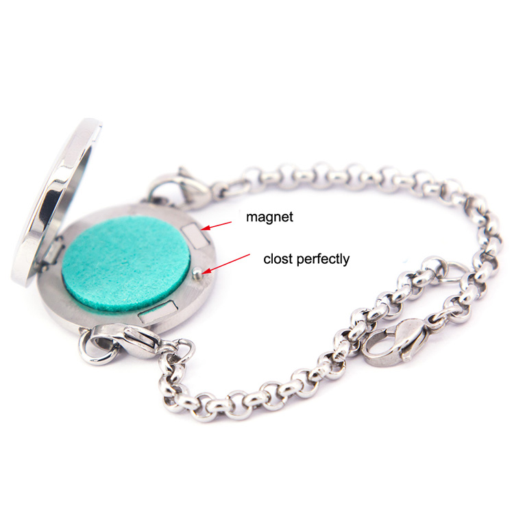 25mm Tree of life Locket Bracelet Aromatherapy / Essential Oil Stainless Steel Diffuser Locket bracelet 7.5'' wrist wiith pads