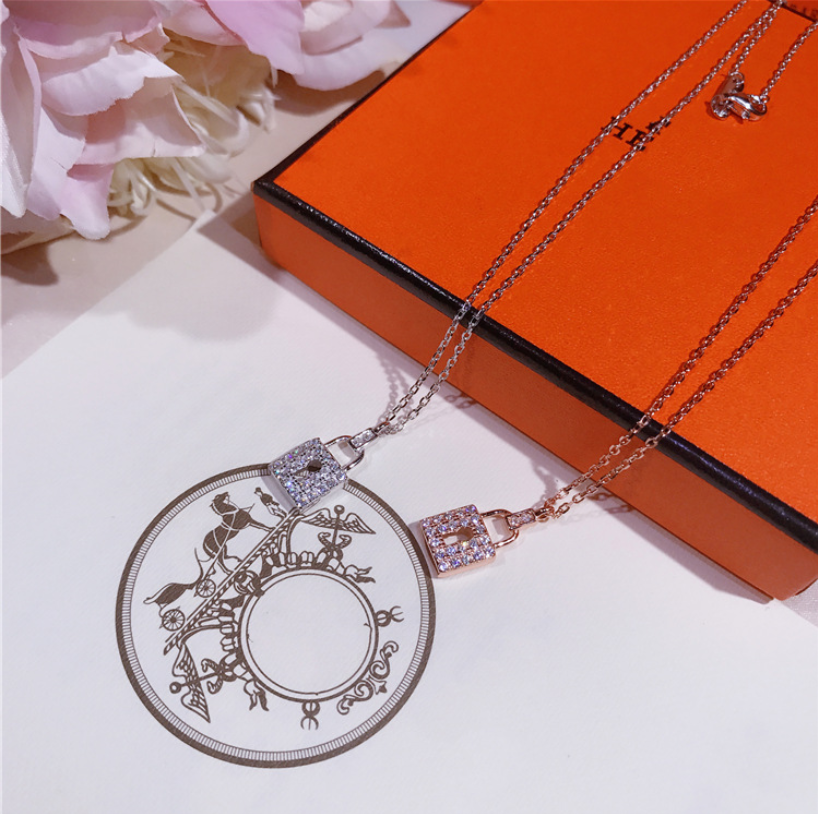 45CMChongcong Brand Classical Luxury Jewelry Pure 100% 925 Sterling Silver Pave White Sapphire CZ Party Key Pendant Clavicle Necklace Gift