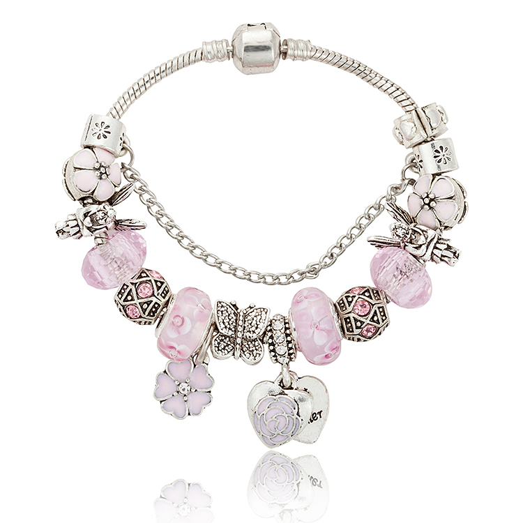 Pink sakura love heart Pendant Charms Bracelet for Pandora 925 Silver 3mm Snake Chain Charm Bracelets for Women with Original logo
Pink sakura love heart Pendant Charms Bracelet for Pandora 925 Silver 3mm Snake Chain Charm Bracelets for Women with Original logo