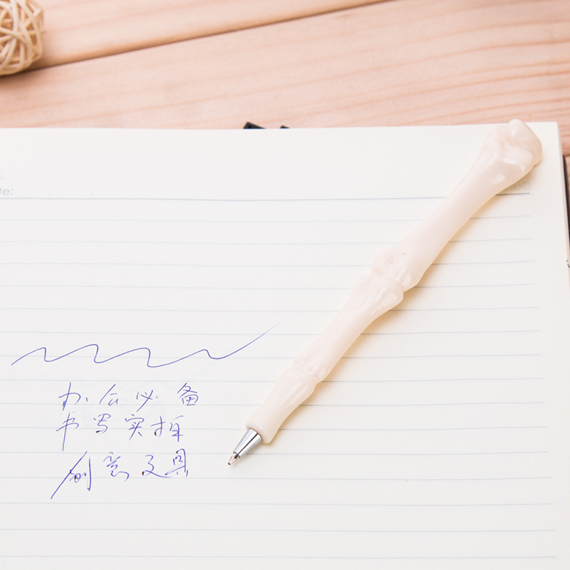 5pcs/lot 0.7mm Novelty Pen Bone Shape Unique Design Ballpoint Pen Kids Student School Stationery Office Writing Supplies