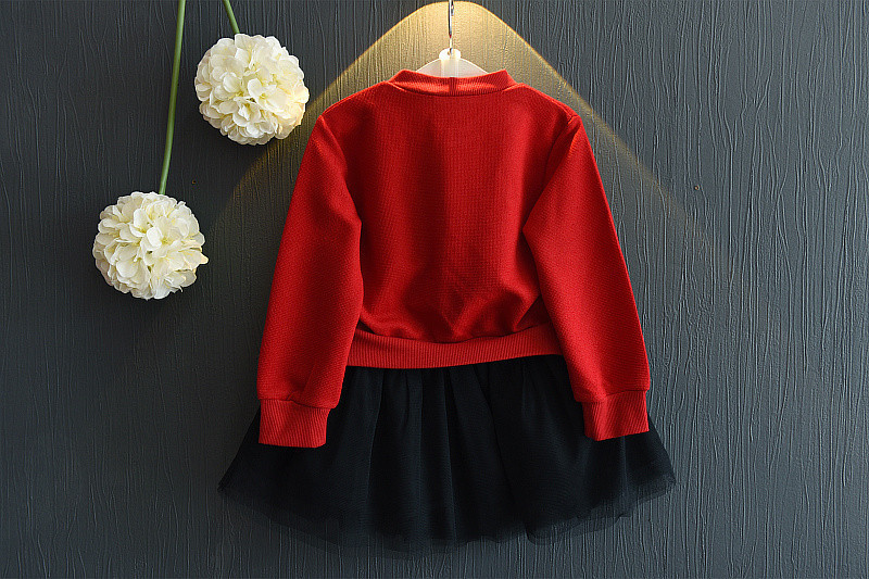 Children Clothing Baby Girls Dress Long sleeves Dress Baby Tutu Kids Stitching Dress Lace Cartoon Swan