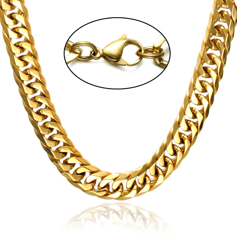 Silver/Gold Chains Necklace Hip Hop Jewelry Cuban Link Chain Necklaces Pendants Mens Jewelry Stainless Steel Lobster Claw Clasp
Silver/Gold Chains Necklace Hip Hop Jewelry Cuban Link Chain Necklaces Pendants Mens Jewelry Stainless Steel Lobster Claw Clasp