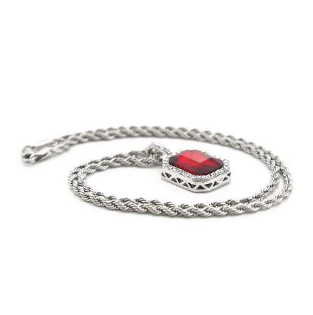 Vintage Golden Bling Iced Out Mini Stone Pendants Necklaces Men Women Charm Crystal Hip Hop Jewelry Gifts Chain