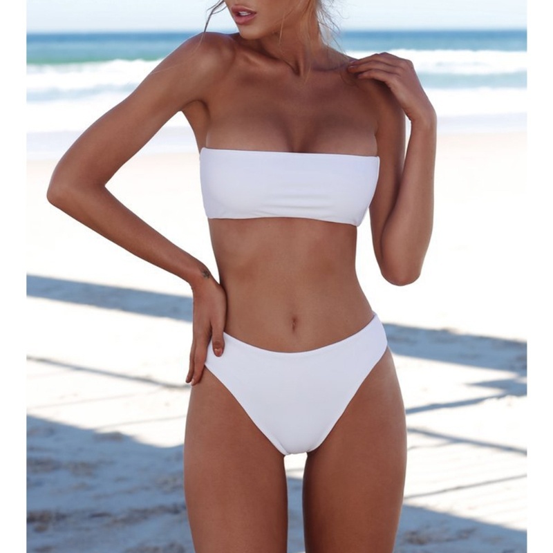 Sexy Women Bikini Set Strapless Bandeau Pushup Bra Swimsuit Swimwear Bathing brazilian swimsuit WomenBikini sexy309m