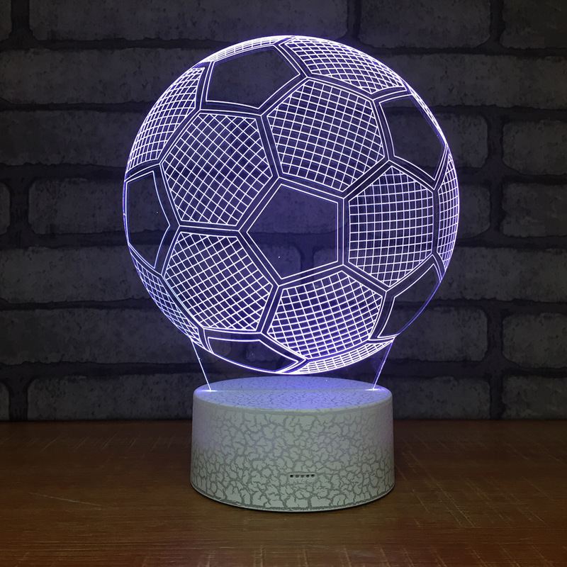 Football Night Lamp 3D Acrylic LED Night Light Touch 7 Color Change Desk Table Lamp Party Decorative Light