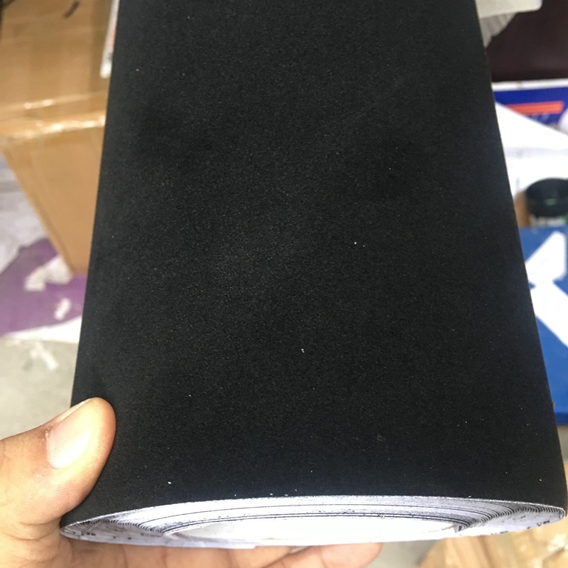 Black Velvet suede Vinyl Wrap Decal Sticker Film For car interior exterior roof covering stickers With Air Bubble Free Size:1.35x15m/roll