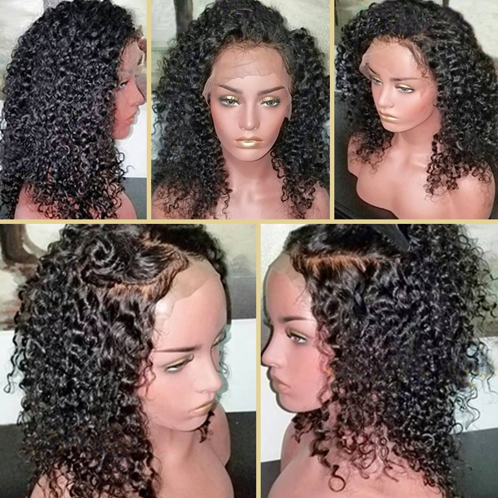 8A Water Wave Lace Front Wigs Virgin Brazilian130% Density Remy Weave Human Hair 360 Frontal Wigs With Pre-Plucked 16"