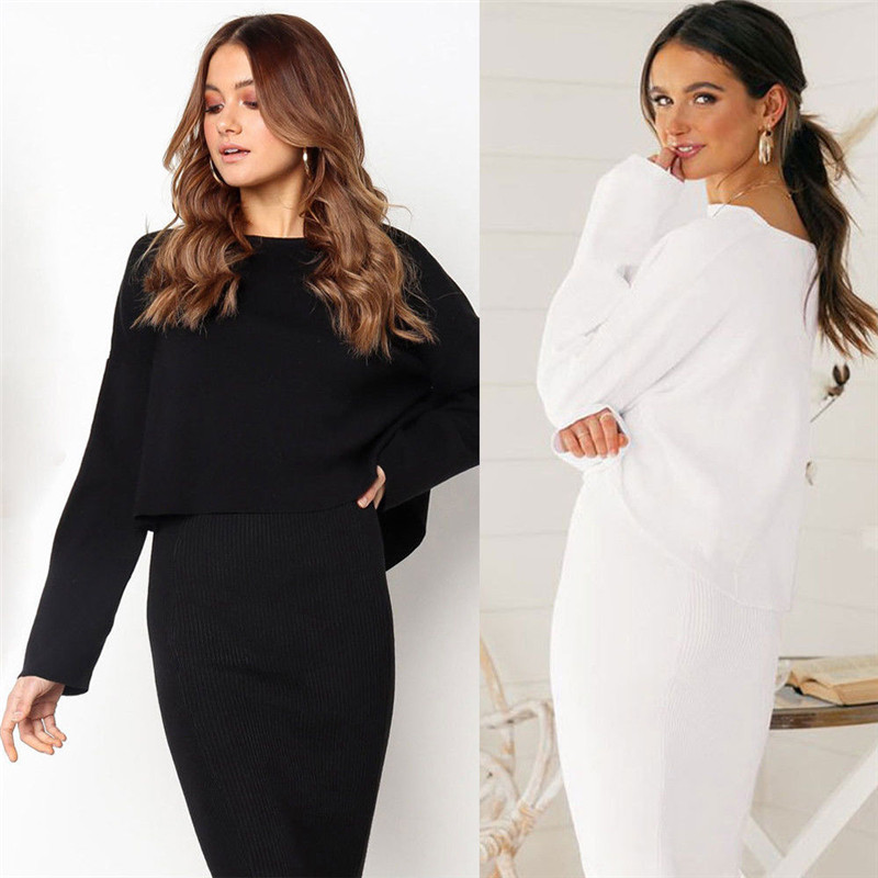 Spring Autumn Knitted Skirt Set Women Long Sleeve Office Wear Casual Black White Pullover Sweatshirts Top Clothing Suit, Gray
Spring Autumn Knitted Skirt Set Women Long Sleeve Office Wear Casual Black White Pullover Sweatshirts Top Clothing Suit, Gray
