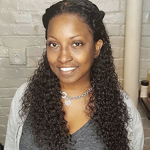 African american 360 Lace frontal Human Hair Wigs curly Glueless 150% Brazilian Remy Virgin Lace Front Diva1