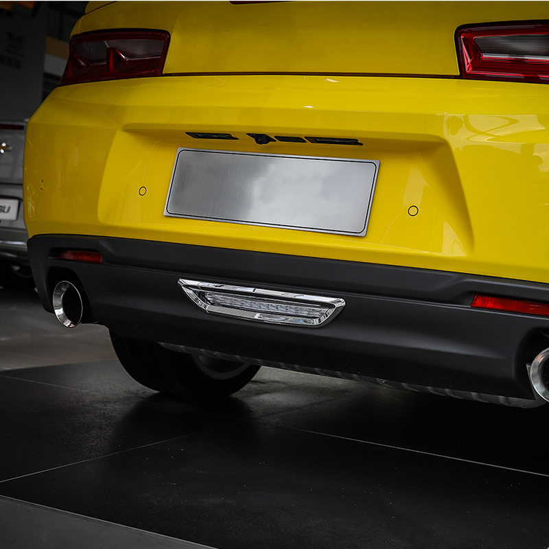Car Tail Rear bumper Fog Lamp Light Decoration Cover Stickers ABS Exterior Accessories For Chevrolet Camaro 2017 Up Car Styling