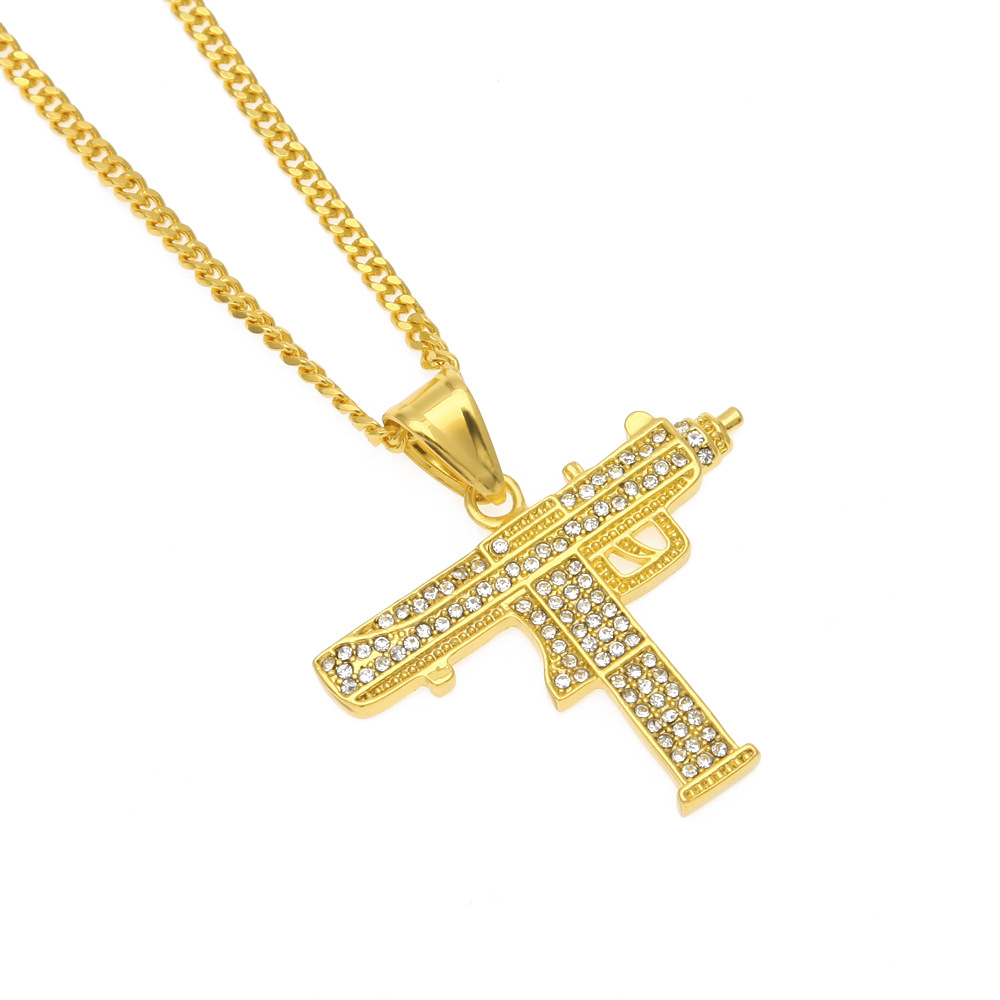 Hip Hop Jewelry Letter Gun Necklace Silver Gold Cz Diamonds Long Chain Pendant Necklaces HipHop For Men Women Gift
Hip Hop Jewelry Letter Gun Necklace Silver Gold Cz Diamonds Long Chain Pendant Necklaces HipHop For Men Women Gift