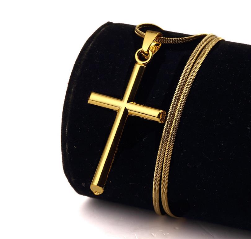 Hot Mens Charm Cross Pendant Chokers Necklaces Fashion Hip Hop Jewelry 18k Gold Plated Design 45cm Long Chain Punk Rock Filling Pieces Mens
Hot Mens Charm Cross Pendant Chokers Necklaces Fashion Hip Hop Jewelry 18k Gold Plated Design 45cm Long Chain Punk Rock Filling Pieces Mens