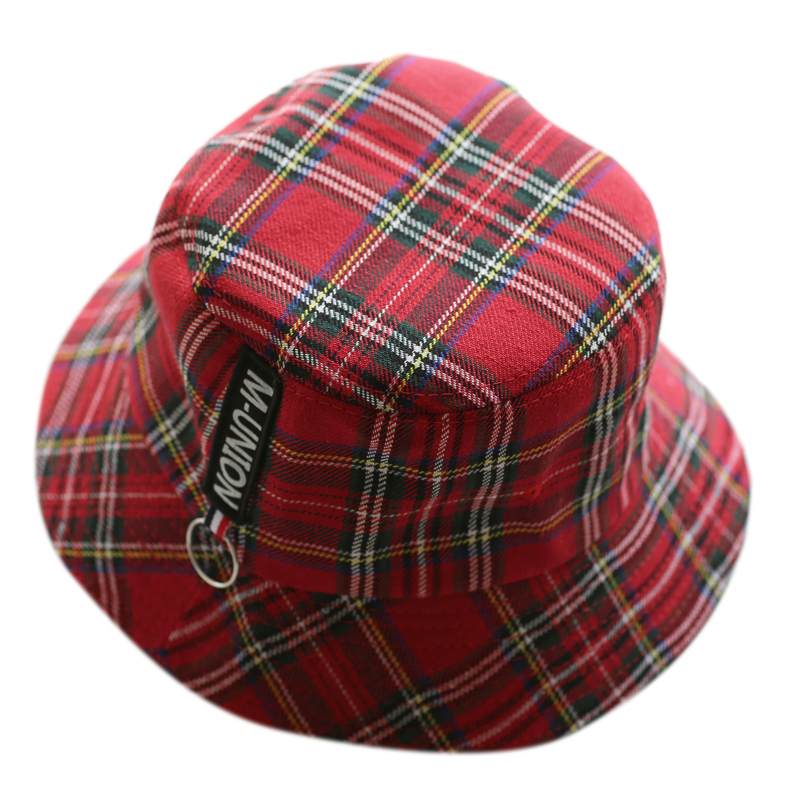 Harajuku black and white lattice fisherman hat ladies leisure wild sun hat male street tide basin cap Hip Hop style D18110601