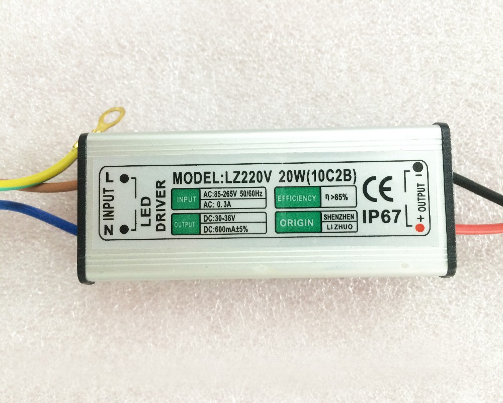 30pcs 10W 20W 30W 50W 100W LED Driver Power Supply waterproof IP65 lighting transformer Input AC 90V-265V output DC 30-36V