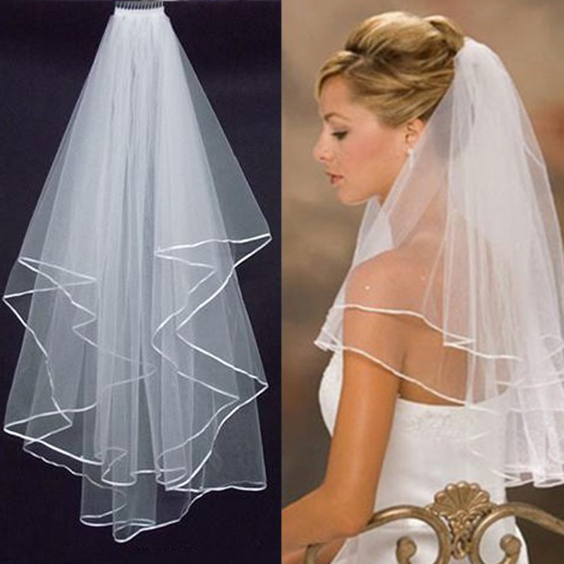 Hot Sale Stock White Ivory Wedding Veils with 2 Layer Bridal Veil with Comb Women Wedding Accessories Free Shipping wedding veil
Hot Sale Stock White Ivory Wedding Veils with 2 Layer Bridal Veil with Comb Women Wedding Accessories Free Shipping wedding veil