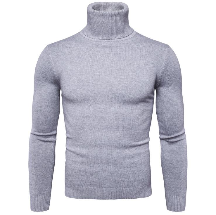 Men Autumn Winter Turtleneck Long Sleeve Slim Sweater Shirt Blouse Top Fashion Pullover