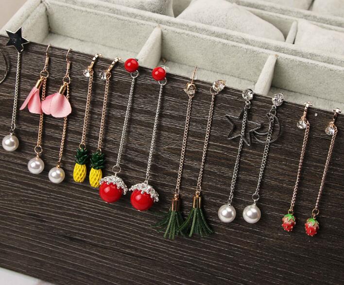Random mix 15 style 15Pairs/lot crystal geometry long Tassels Earrings drop Earings Fruits Pearl Dangle Chandelier Earrings
Random mix 15 style 15Pairs/lot crystal geometry long Tassels Earrings drop Earings Fruits Pearl Dangle Chandelier Earrings