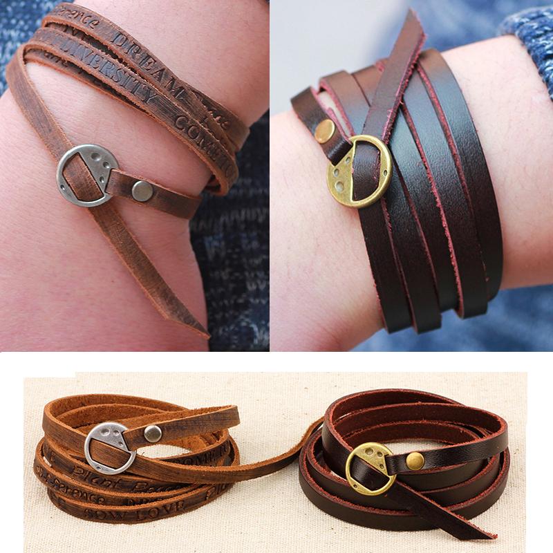 Hot Statement Multilayer Genuine Leather Wrap Bracelet Mens Women Wish Friendship Vintage Bracelets Bangles Men Jewelry pulseras hombre, Golden;silver
Hot Statement Multilayer Genuine Leather Wrap Bracelet Mens Women Wish Friendship Vintage Bracelets Bangles Men Jewelry pulseras hombre, Golden;silver