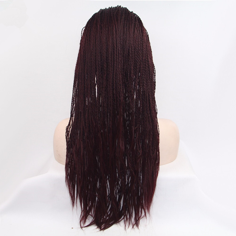New fashion braided lace front wig with baby hair Senegalese 2X TwistWig Black Brown colors synthetic lace front wig for women