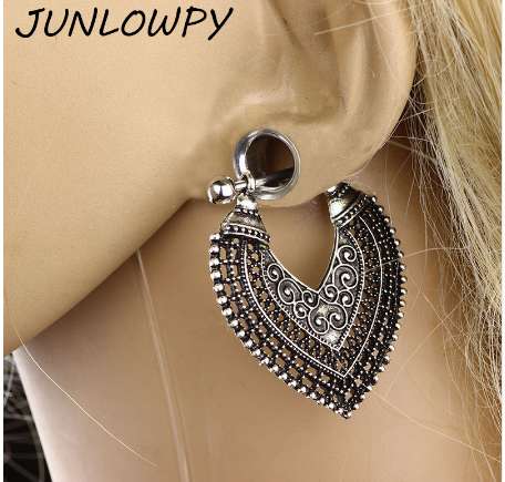 JUNLOWPY Dangle Ear Gauges Flesh Tunnel Plugs Earring Expander Body jewelry Stretcher Ear Tunnel Kits 00G For Woman Punk