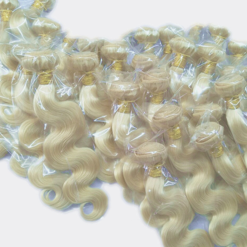 Color 613 Blonde Brazilian Human Hair Weave 2 Bundles 200Gram Free shipping,straight and body wave option