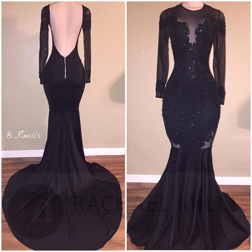 Open Back Mermaid Formal Evening Dresses 2018 Sheer Long Sleeve Black Celebrity Pageant Gowns with Lace Prom Dresses BA1531, Ivory
Open Back Mermaid Formal Evening Dresses 2018 Sheer Long Sleeve Black Celebrity Pageant Gowns with Lace Prom Dresses BA1531, Ivory