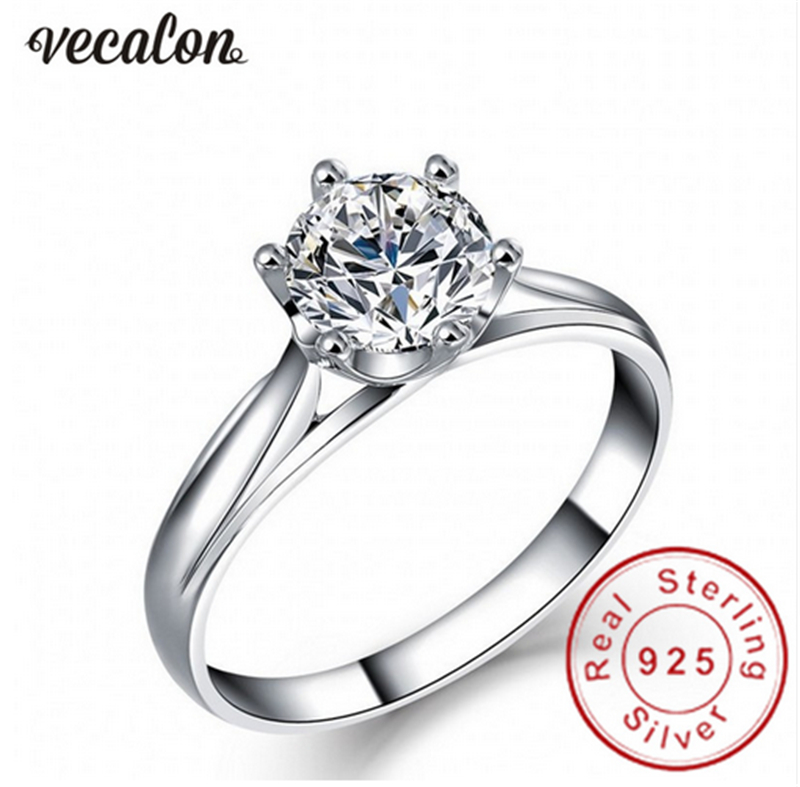 Vecalon Luxury wedding ring for women 1ct Diamond 925 Sterling Silver Female Engagement Band Finger ring Fine Jewelry
Vecalon Luxury wedding ring for women 1ct Diamond 925 Sterling Silver Female Engagement Band Finger ring Fine Jewelry