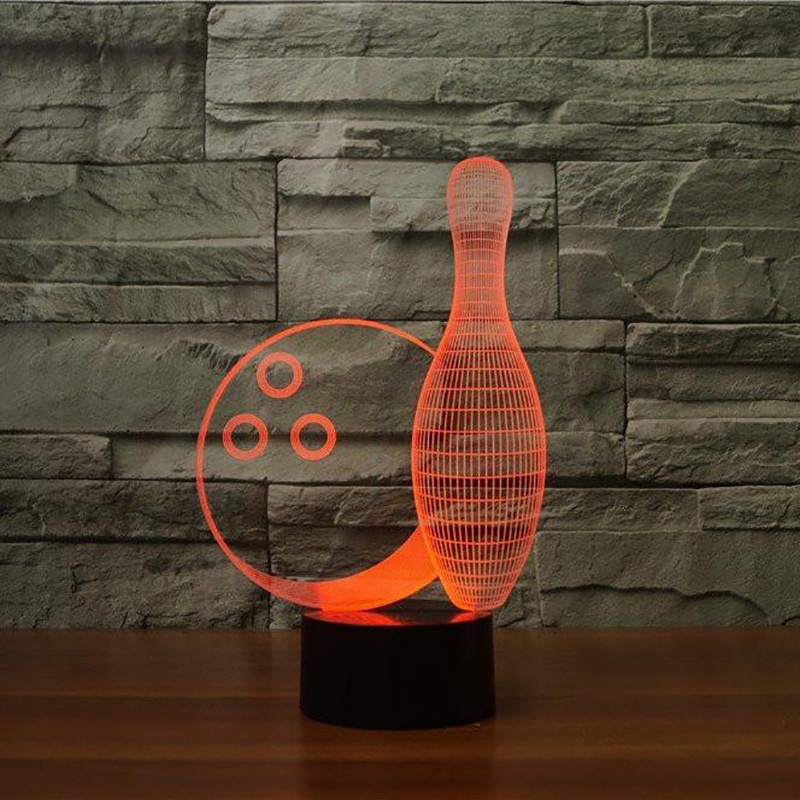 Fashion Table Lamp Bowling Ball 7 Color Change 3D Light Acrylic Colorful Desk Lamp Customize Lamp