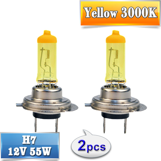 

2PCS Yellow H1 H3 H4 H7 H8 H11 9005 9006 Halogen Bulb 12V 55W 3000K Quartz Glass Xenon Car HeadLight Auto Lamp
