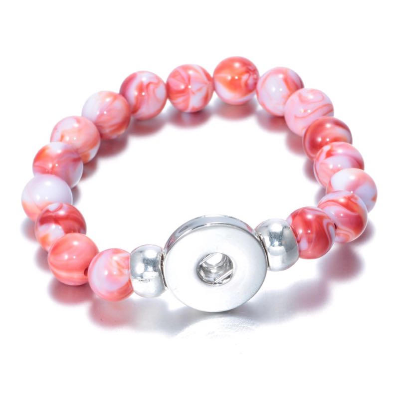 Fashion Noosa Rivca Snaps Button Resin Bead Bracelets Charm Fit 18mm Snap Buttons 8 Colors Elastic Strand Beads Bracelet