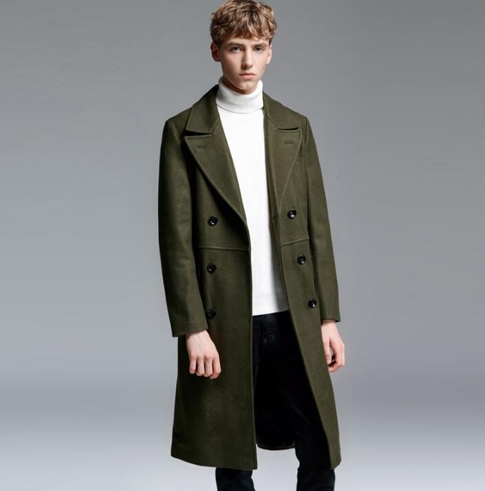 Men's Trench Coats Army Green Casual Long Woolen Coat Men Overcoat Mens Cashmere Casaco Masculino Inverno Erkek England Black
Men's Trench Coats Army Green Casual Long Woolen Coat Men Overcoat Mens Cashmere Casaco Masculino Inverno Erkek England Black