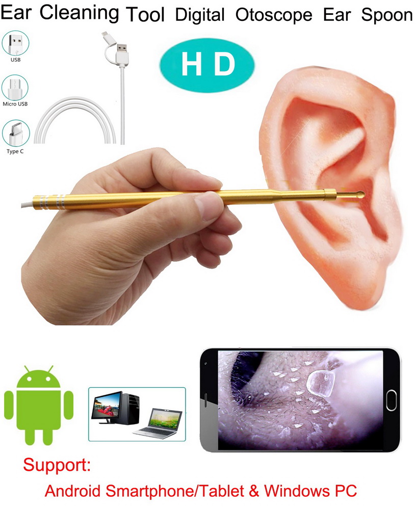 3 in 1 USB Ear Cleaning Endoscope Camera Waterproof HD 1.0 Mega Pixel Borescope Inspection Camera Visual Earpick Tool with 6 Led Android PC
3 in 1 USB Ear Cleaning Endoscope Camera Waterproof HD 1.0 Mega Pixel Borescope Inspection Camera Visual Earpick Tool with 6 Led Android PC