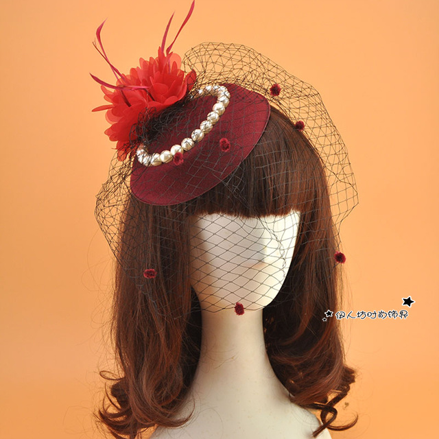 Snapback Hats With Pearls Flower Tulle 15 Colors Fashion A Hat That Goes with Formal Dress Hats For Mother Wedding Bridal Accessories Veil