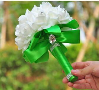 Romantic Wedding Bouquet Bride Bridesmaid Holding Flowers Fresh And Sweet Artificial Hands Holding Flowers With Foam Flowers And Diamonds