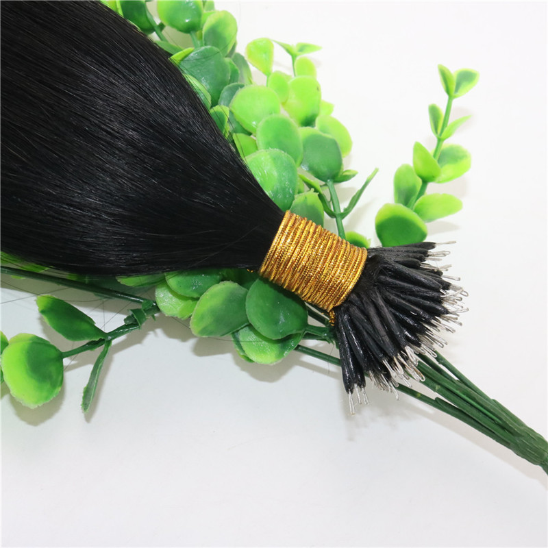 Natural Color Black Straight Hair 9A Brazilian Hair Extensions 14inch-26inch 100Strands 100gram Nano Ring Human Hair Extensions
